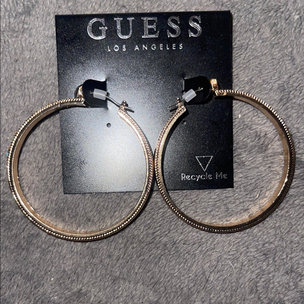 Guess Shimmering Gold Hoop Earrings